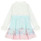 Girls White & Blue Mouse Dress, 1, hi-res